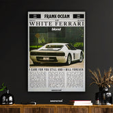 Frank Ocean "White Ferrari" Lyrics Poster - Blond Album Tribute